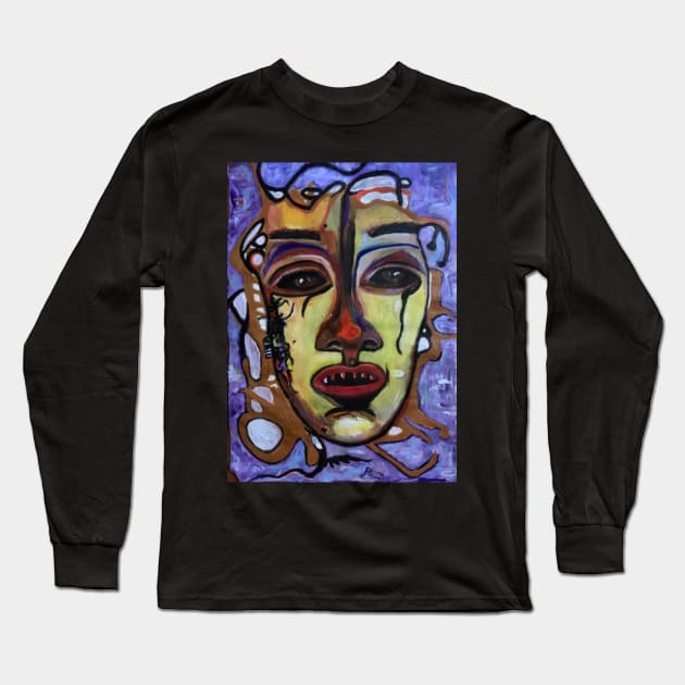 Life's Manifestation of Yellowman, abstract portrait Long Sleeve T-Shirt by DeniseMorgan